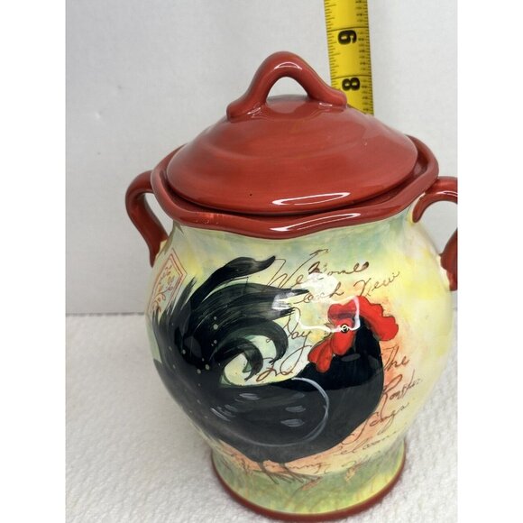 SUSAN WINGET CERTIFIED INTERNATIONAL LE ROOSTER MEDIUM CANISTER 9" - Picture 2 of 11